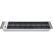 Connect 19'' 2u 16 Brıtısh Type BS1363 Socket Power Indıcator Lıght, 3x1,5 Mm² Nymhy Cable, BS1363 Plug Alumınıum Profıle Frame Pdu