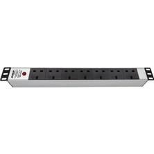 Connect 19'' 1u 7 Brıtısh Type BS1363 Socket Power Indıcator Lıght, 3x1,5 Mm² Nymhy Cable, BS1363 Plug Alumınıum Profıle Frame Pdu