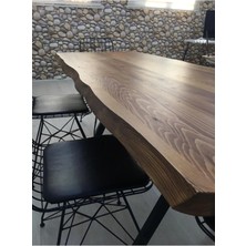 CND Home Ahşap Yemek Masası Sadece Masa Lüx Masa Kütük Masa Vakkoayak
