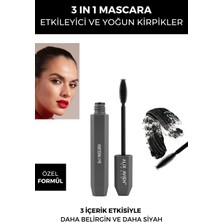 Alix Avien Yoğun Siyahlık & Hacim Veren 3 in 1 Maskara - Uzatma Etkili Büyük Boy