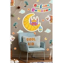 Msticker Ramazan Ayı Hilal Cami Hoşgeldin Ramazan ve Ramazan Figürleri Cam Duvar Sticker Seti