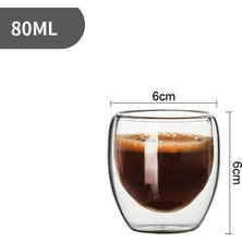 Hubby Chef Espresso Bardağı Cidarlı Çift Camlı Bardak Seti 80ML 6 Adet