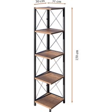 Rmd Shop Köşe Kitaplık ve Aksesuar Rafı Metal Ayaklı