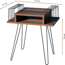 Rmd Shop Dekoratif Plak ve Pikap Sehpası Metal Ayaklı