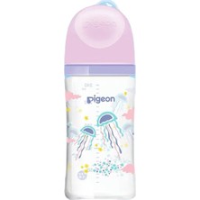 Pigeon Güvercin Boyalı Biberon 240ML Cam Biberon Yenidoğan Bebek Doğal Anlamda Geniş Ağızlı Emzik(Yurt Dışından)