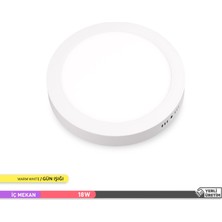 Ack 18 W 3000K Günışığı Sıva Üstü Yuvarlak LED Panel Armatür AP03-01800
