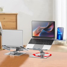 Dexmon Laptop Macbook Standı Multifonksiyonel 360 Derece Dönebilen Telefon Tutuculu Yatay Dikey Kullanım