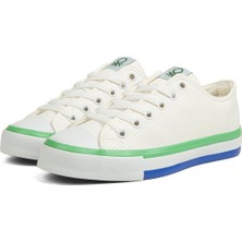 Benetton BN-30725 - 3374 Beyaz Yesil - Kadın Spor Ayakkabı