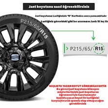 Rand Auto Seat 15 Inç Jant Kapağı Amblemli Piano Black 4'lü Takım 206