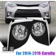 Gorgeous 2014 2015 2016 Toyota Corolla Için Ön Tampon Sis Farı Şeffaf Lens Sürüş Lambası Kapağı Çerçeve + Anahtar Seti 1 Çift (Yurt Dışından)