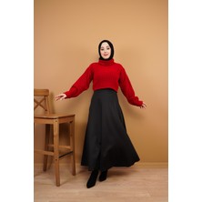 Cng Moda Tesettür Scuba Kloş Etek Siyah