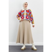 Cng Moda Tesettür Scuba Kloş Etek Siyah