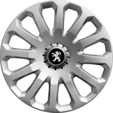 Rand Auto Peugeot 207 15 Inç Uyumlu Jant Kapağı Amblemli Gri 4'lü Takım 121