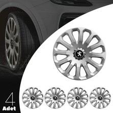 Rand Auto Peugeot 207 15 Inç Uyumlu Jant Kapağı Amblemli Gri 4'lü Takım 121