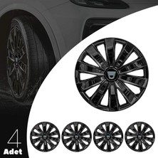 Rand Auto Dacia Sandero Stapway 16 Inç Uyumlu Jant Kapağı Amblemli Piano Black 4'lü Takım 213