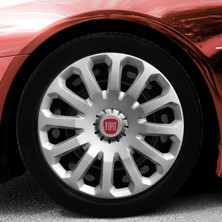 Rand Auto Fiat Linea 15 Inç Uyumlu Jant Kapağı Amblemli Gri 4'lü Takım 121