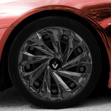 Renault Symbol 14 Inç Uyumlu Jant Kapağı Amblemli Piano Black 4'lü Takım 216