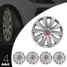 Rand Auto Fiat Doblo 16 Inç Uyumlu Jant Kapağı Amblemli Gri 4'lü Takım 132