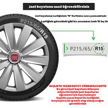 Rand Auto Fiat Doblo 16 Inç Uyumlu Jant Kapağı Amblemli Gri 4'lü Takım 132