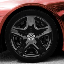 Volkswagen Polo 16 Inç Jant Kapağı Amblemli Piano Black 4'lü Takım 203