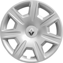 Renault Laguna 15 Inç Uyumlu Jant Kapağı Amblemli Gri 4'lü Takım 142