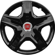 Fiat Stilo 16 Inç Jant Kapağı Amblemli Piano Black 4'lü Takım 203