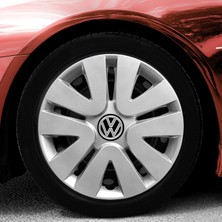 Volkswagen Polo 13 Inç Uyumlu Jant Kapağı Amblemli Gri 4'lü Takım 104