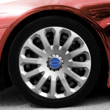 Ford Fiesta 15 Inç Uyumlu Jant Kapağı Amblemli Gri 4'lü Takım 121
