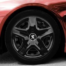 Rand Auto Peugeot 607 16 Inç Uyumlu Jant Kapağı Amblemli Piano Black 4'lü Takım 203