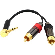 Fugar 3.5mm Erkek - 2 Rca Erkek Stereo Ses Adaptörü Uzatma Kablosu 12 (Yurt Dışından)