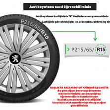 Peugeot 206 15 Inç Jant Kapağı Amblemli Gri 4'lü Set 126