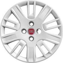Fiat Punto 15 Inç Uyumlu Jant Kapağı Amblemli Gri 4 Adet 1 Takım 146