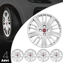 Fiat Punto 15 Inç Uyumlu Jant Kapağı Amblemli Gri 4 Adet 1 Takım 146