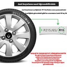 Renault 14 Inç Uyumlu Jant Kapağı Amblemli Gri 4'lü Takım 137