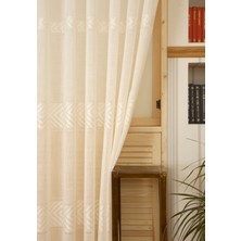 Massarelli Vrc Desen Keten Tül Krem  1-3 Sık Pile 100X260