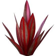 Remiel Dekoratif Agave Bitki El Boyalı Sanat Ev Dekor Aksesuarları Koyu Kırmızı 65 cm. (Yurt Dışından)
