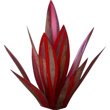 Remiel Dekoratif Agave Bitki El Boyalı Sanat Ev Dekor Aksesuarları Koyu Kırmızı 65 cm. (Yurt Dışından)