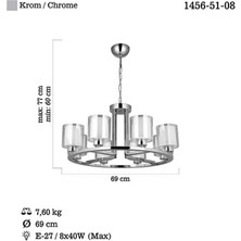 Lucea Voda 8 Li Krom Avize 8Xe27