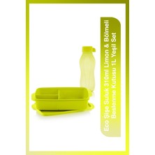 Tupperware Eco Şişe Suluk 310ml Limon & Bölmeli Beslenme Kutusu 1L Yeşil Set