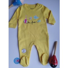 Baby Blue Bebek Kuş Desenli 2li Tulum Seti Çıtçıtlı Patikli