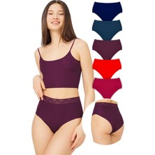 COTTONHILL Basic Yüksek Bel Lazer Kesim Bikini Külot 5'li Paket