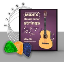 Midex Kgx-10 Klasik Gitar Teli Takımı ve Pena Seti