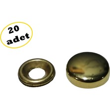 20 Adet Gold Dekoratif Vida Kapağı Vida Kapak Çap 20 Mm