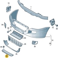 After Vw Crafter 2006-2016 Ön Tampon Orta Izgara Basamak 2E0807396