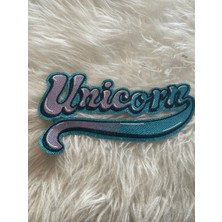 Gönülden Tasarım 26X14 cm Unicorn Yazılı Aplike Yama Yama Dikiş Aksesuar