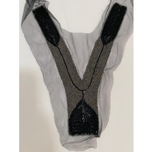 Gönülden Tasarım 19X31CM Taşlı Boncuklu Tasarım Kıyafet Yaka Aksesuarı Aplik Dikiş