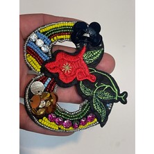 Gönülden Tasarım 9x8 cm Pul Payetli Nakış Işlemeli 8 Rakamı Aplik Yama Arma Aksesuar