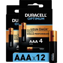 Duracell Optimum Aaa Alkalin Pil, 1,5 V LR03 MN2400, 12'li Paket