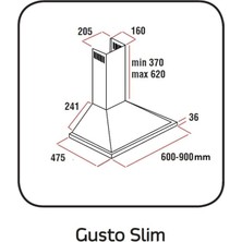 Alveus Gusto Inox Piramit Davlumbaz