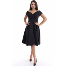 Rokka Moda Kayık Yaka Midi Elbise